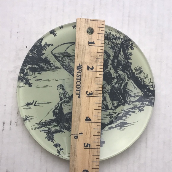 NWT - VINTAGE OLD NAVY SUPPLY CO. Glass Victorian Family Fishing Trinket Dish - Picture 7 of 8